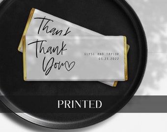 Printed Wedding Chocolate Bar Wrappers | Custom Chocolate Bar Labels | Personalized Wedding Party Favors | Wedding Guest Gift | Engagement