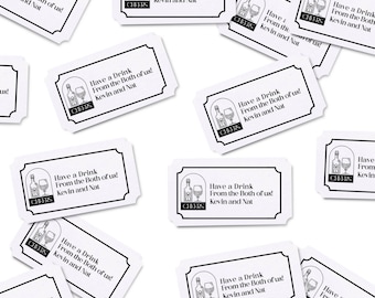Kaartjes bruiloftsborrel | Geniet van een drankje | Evenementvoucher | Trouwbar | Aangepaste evenementtickets | Inwisselen voor een drankje
