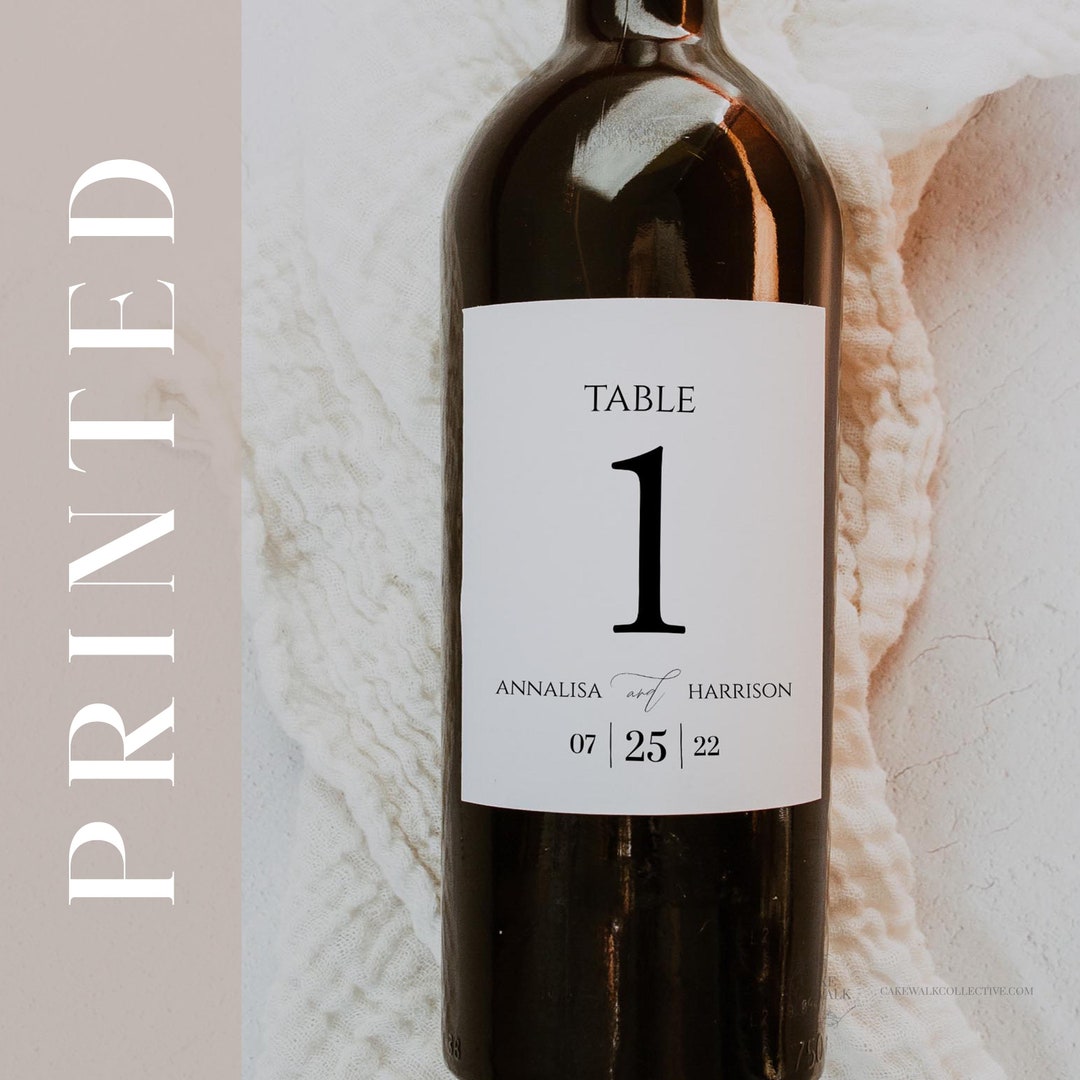 PRINTED Wedding Wine Labels Table Number Labels Table Etsy