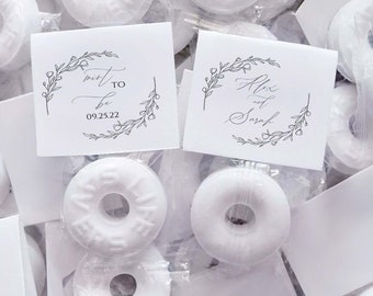 Set of 50 Personalized Wedding Mint Labels | Mint Favours | Custom Wedding Favour Labels | Event Favors Mints