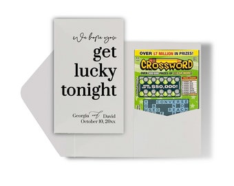 Set of 25 Lottery Wedding Favors | Personalized Lottery Ticket Holders | Scratch Card Holders | Customizable Wedding Favors