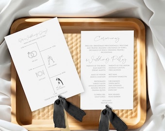 25 Wedding Program Fans with Option to Add More | Assembled With or Without Ribbon | Ceremony Program | Program Fans | Double Sided