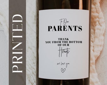 PRINTED | Wine Label  | Bottle Label | Grandparents Gift | Wine Sticker |  Party Gift | Baby Reveal | Birth Announcement | Parent Gift