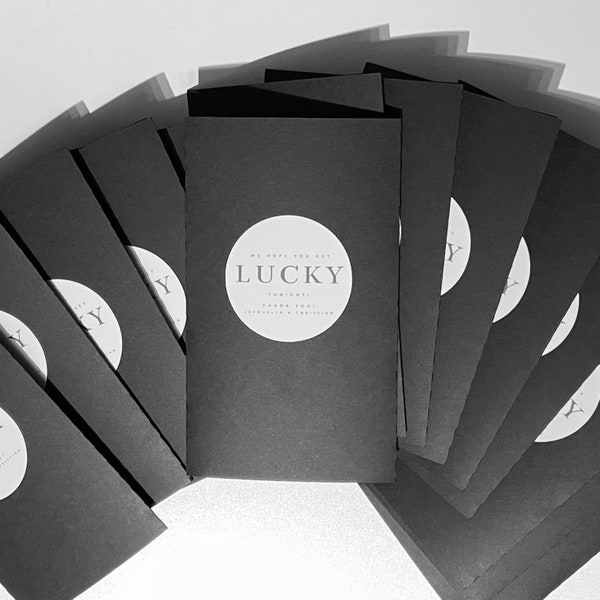 Sold in Sets of 10, We Hope You Get Lucky! Wedding Favours | Personalized Lottery Ticket holders | Scratch Card holders