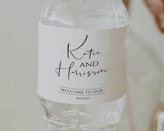 PRINTED | Set of 10 Water Bottle Labels | Wedding Favors | Party Labels | Bottle Labels | Personalized Labels | Wedding Reception | Water