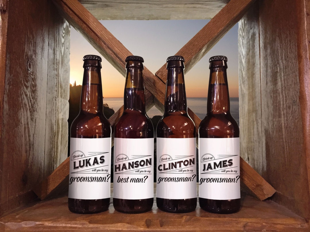 Best Man/ Groomsman Beer Bottle Labels | Proposal Box | Gift for ...