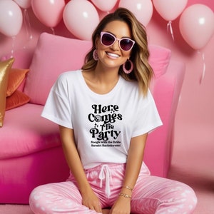 Here Comes the Bride and Here Comes the Party Shirts | Bachelorette T-Shirts | Bridal Party Gifts | Matching Group Shirts | Bach Shirts