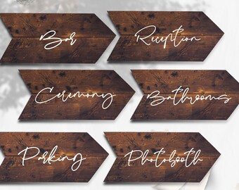 Wedding Sign Decals | Wedding Greeting Sign | Welcome Sign | Decals for Sign | DIY Sign | Parking | Reception Sign | Bar Sign |  Arrow Signs