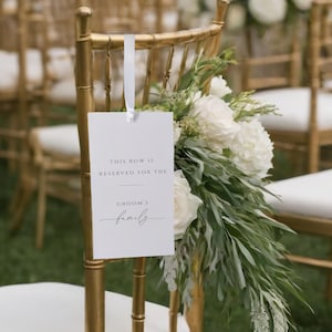 PRINTED Reserved Wedding Chair Tag | Seating Tag | Chair Tag | Wedding Ceremony Tag | Elegant and Modern Tag