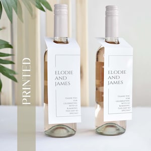 PRINTED | Sold in Sets of 10 Wine and Champagne Hang Tags  | Personalized Wine Bottle Tag | Dinner Table Decor | Wedding | Wine Tag