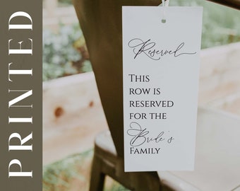 PRINTED Reserved Wedding Chair Tag | Seating Tag | Chair Tag | Wedding Ceremony Tags | Elegant and Modern Tags