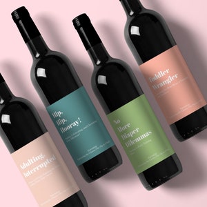 Cheeky and Memorable Wine Bottle Labels | Unique Gifts for Baby Showers, Pregnancy Announcements, New Moms and Birthdays | Mom Milestones
