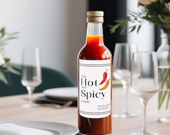 Set of 15 with Option To Expand  Hot Sauce Labels  | Bottle Label | Personalized Label | Hot Sauce Sticker | Party Gift | Wedding Favor
