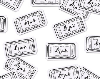 Kaartjes bruiloftsborrel | Geniet van een drankje | Evenementvoucher | Trouwbar | Aangepaste evenementtickets | Inwisselen voor een drankje