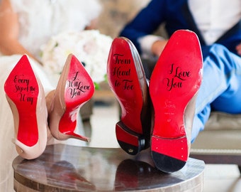 Wedding Stickers/ Wedding Decal/ I love You from Head To Toe shoe Decal/ Groom Decal/ Custom Decal/ mens shoes/ wedding shoes/ wedding gift