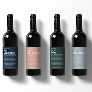 Personalized Milestone Wine Labels| Engagement, Anniversary, Wedding Gift | Wine Basket Engagement Gift