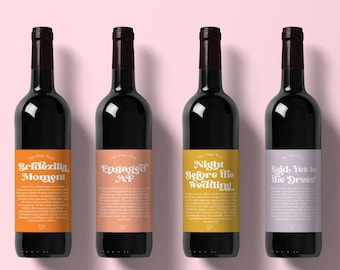 Wedding Planning Milestone Wine Labels | Engagement Gift | Personalized Gift for the Couple | Milestone Wine Labels | Bride to Be |