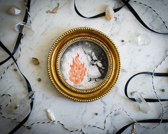 Witching Hour Art Print - Magical Fire Witch Illustration