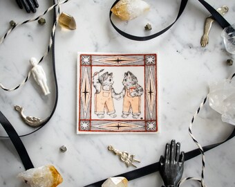 Gemini Zodiac Kitty Vinyl Sticker