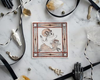 Aries Zodiac Kitty Vinyl Sticker