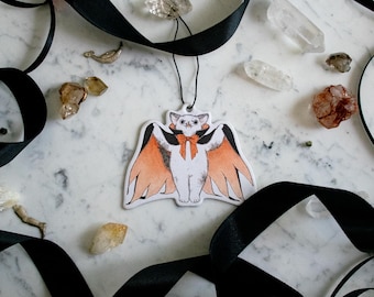 Vampire Kitty Rose Sandalwood Air Freshener - Cat Car Freshener - Gothic Home Decor