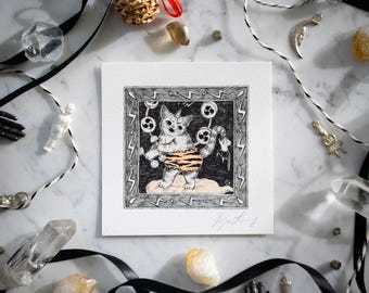 Discontinued - Mini Art Print - "Raijin"