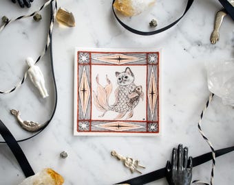 Pisces Zodiac Kitty Vinyl Sticker