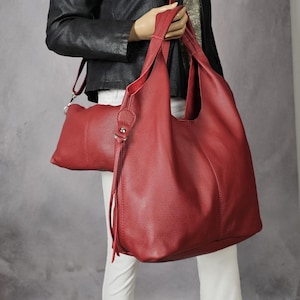 Shopper Tasche für Frauen Leder Hobo bag mit Umhängetasche Slouchy Hobo Bag Große Ledertasche, Umhängetasche, weiche Handtasche, Hobo Ledertasche