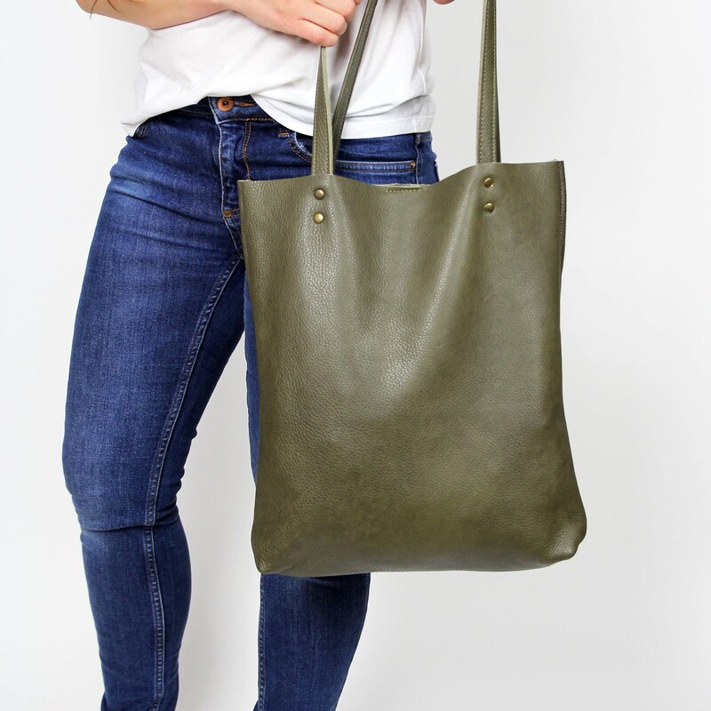 Green Women's Leather Tote