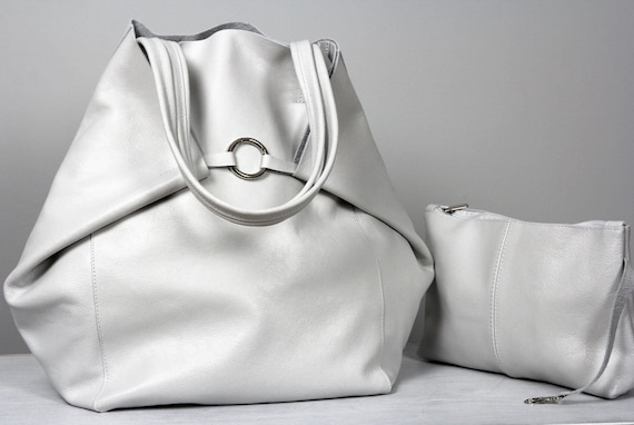 White Oversized Tote Bag Large Leather Shoulder Bag Large Tote Bag Everyday Handbag for Women White Leather Tote Bag Etsy