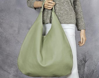 Bolso hobo de piel de gran tamaño: bolso de hombro para uso diario