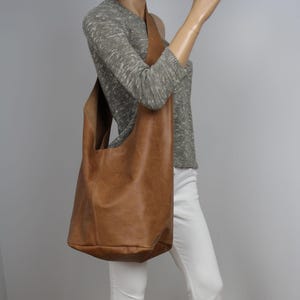 Soft leather bag, Hippie, simple style, Large leather brown hippie bag, Distressed leather brown cross body bag, Hobo Boho bag Shoulder bag