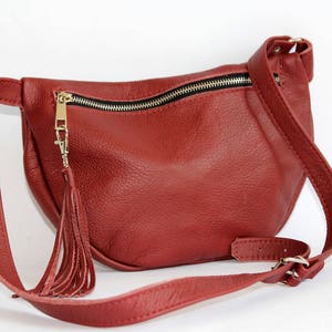 Bum Bag For Travelling Full Grain Leather Fanny Pack - Leather sling bag - Hip bag, leather belt bag,