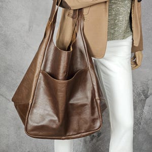 Extra Large Shoulder slouchy bag, Oversized tote bag, Vegetable Tanned Leather Handbag, Tote bag for Women Every Day Bag Women leather bag