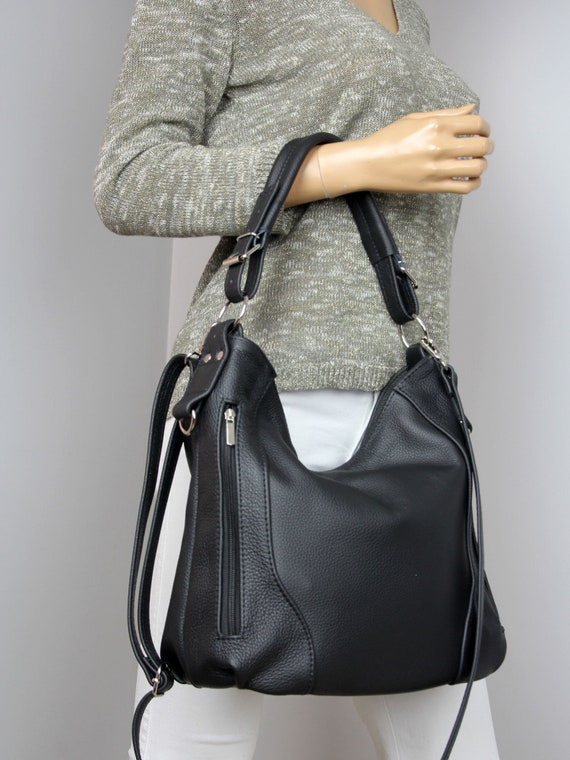 OPELLE Lotus Bag - Soft Black Pebbled Leather with Zip Pockets - Made to  Order