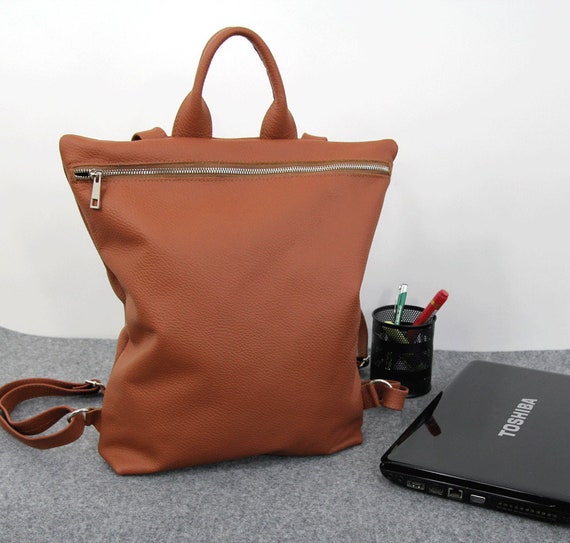 leather laptop rucksack ladies