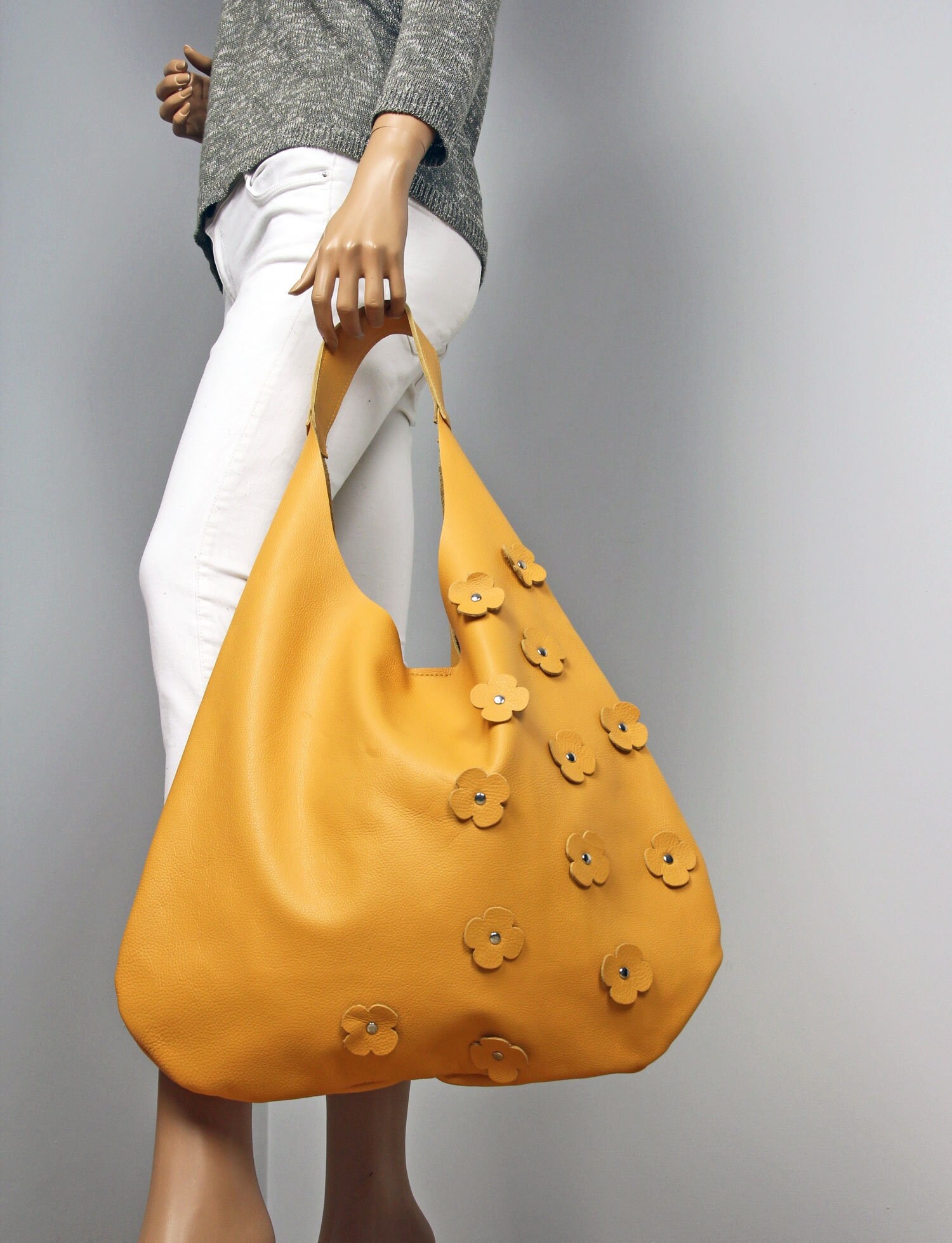 Handmade Boho bag Yellow Shoulder bag Limited edition Yellow Purse for Women Soft Leather Bag  Large leather women bag Everyday bag