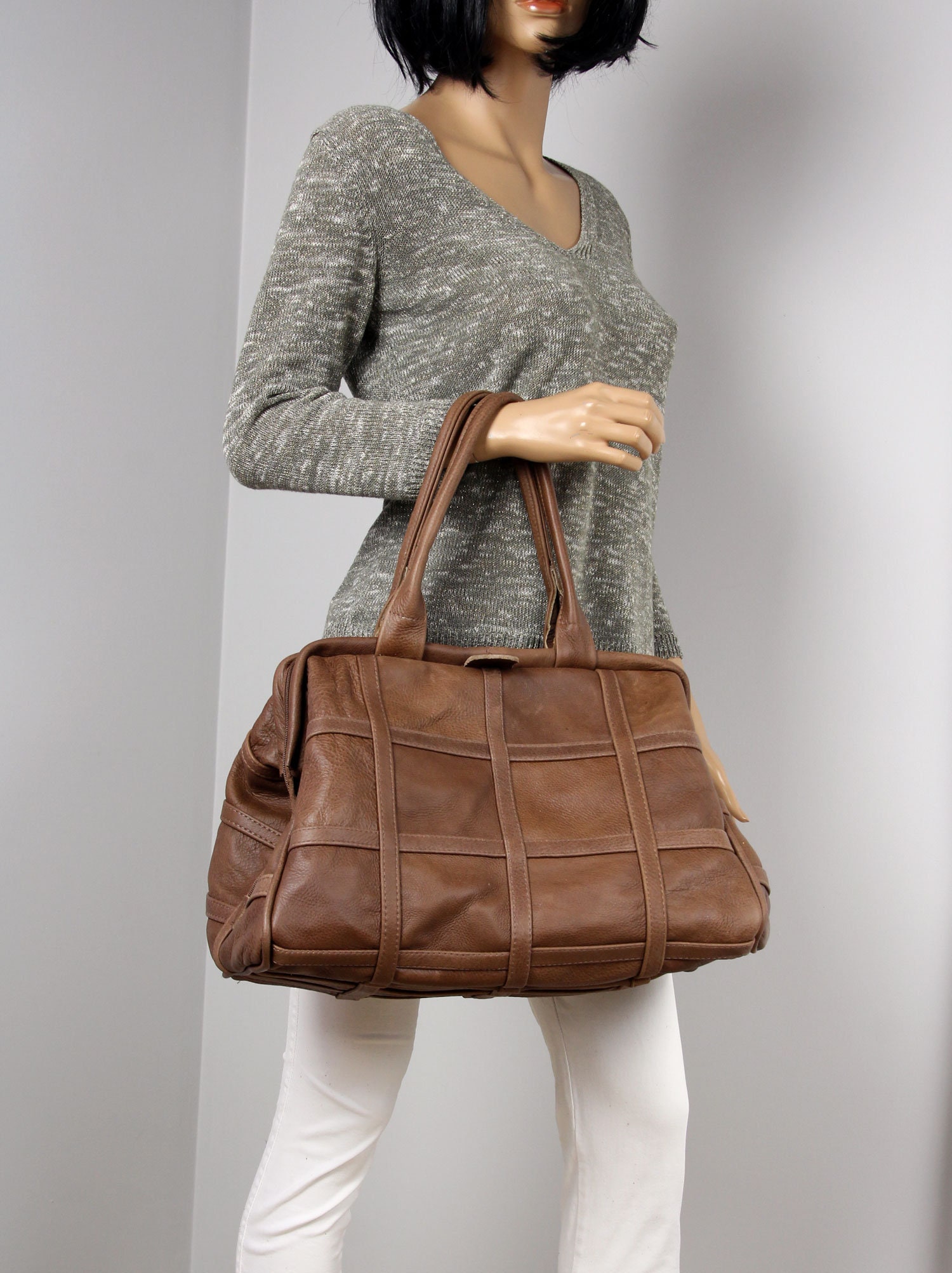 Brown Leather Duffel Bag Weekender Bag Leather Travel Bag - Etsy