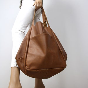 Bolso tote extragrande, Bolso de fin de semana extragrande de piel color canela, Bolso tote grande, Bolso de diario para mujer, Bolso de compras grande, Bolso tote grande para compras