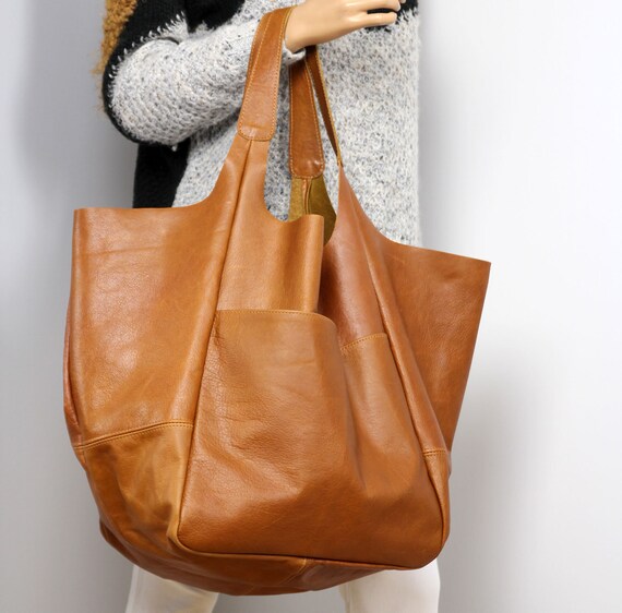 large tan shopper bag