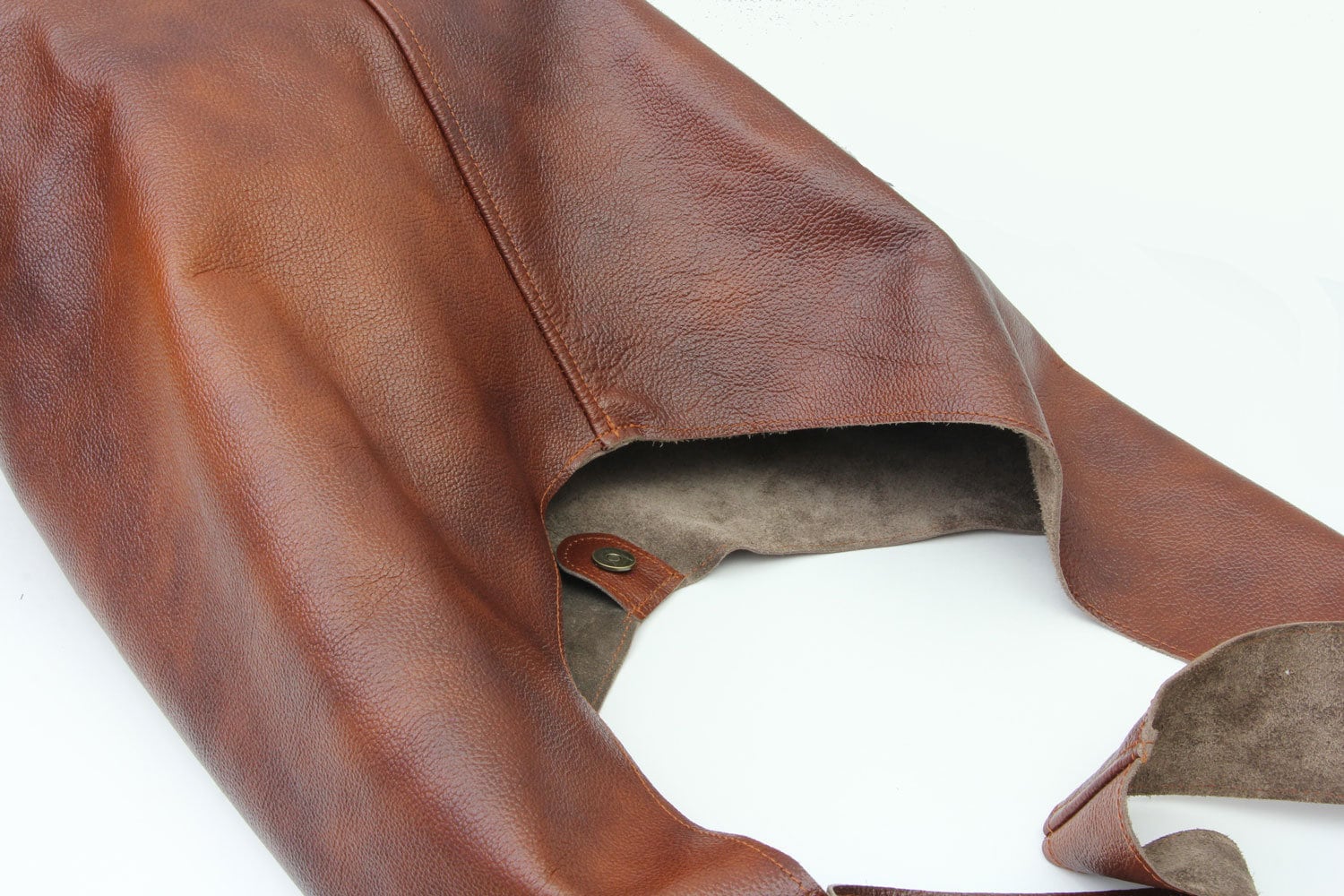 Brown Leather Hippie Bag, Crossbody Hobo Bag With