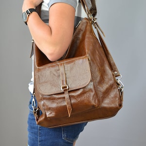Leather Brown backpack, Leather backpack, Woman backpack, Small backpack,  Ladies backpack, Brown Leather Rucksack