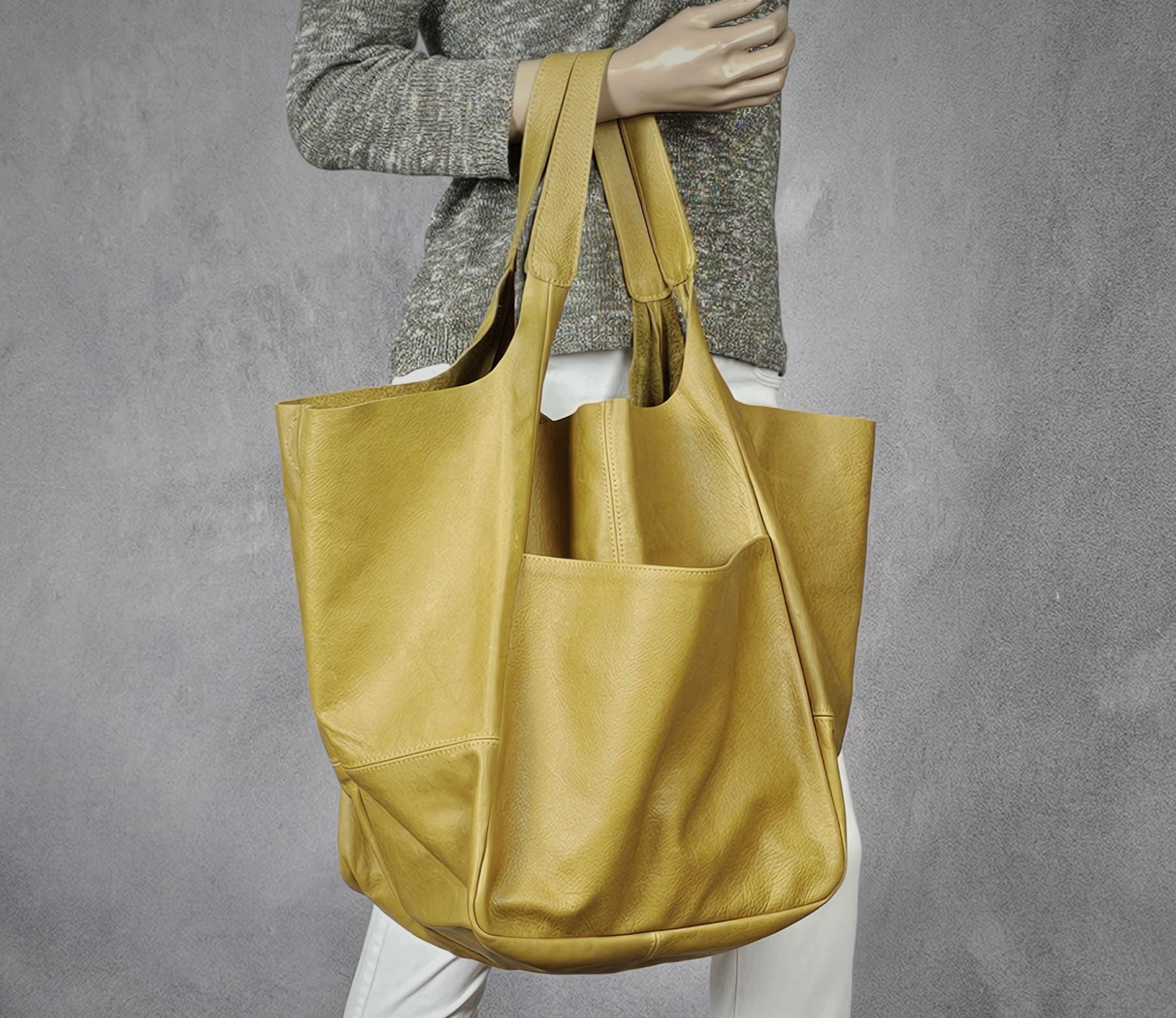 Ll Bean Vintage Large Leather Tote - Etsy