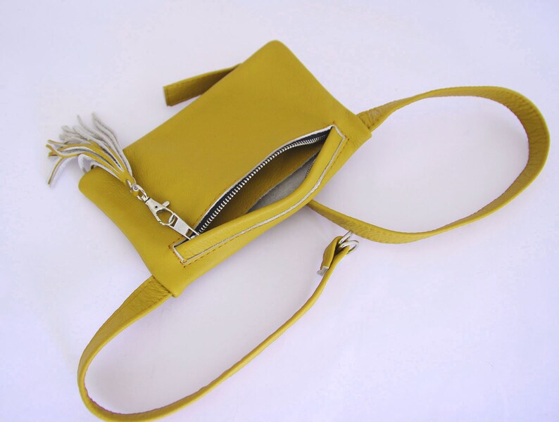 Leather Waist Bag Yellow Fanny Pack Yellow Leather Waist Etsy