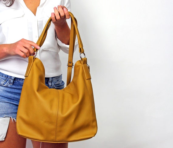 Large Crossbody Shoulder Bag Handcrafted Leather Hobo Bag Shoulder Leather Bag Yellow Leather Purse Large Cross Body Bag Etsy Ireland