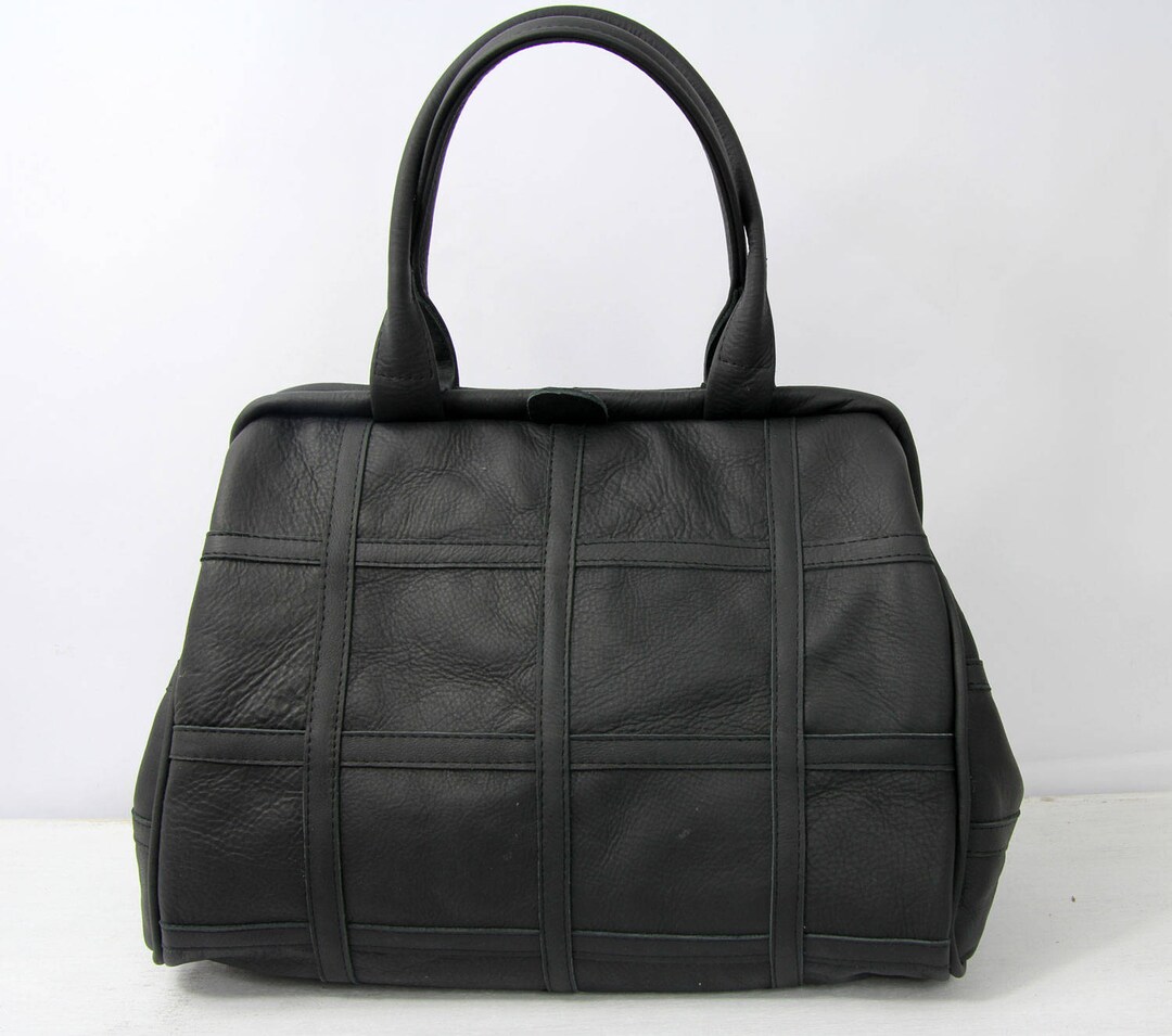 Overnight Bag Large Leather Duffel Bag Black Women Handbag - Etsy