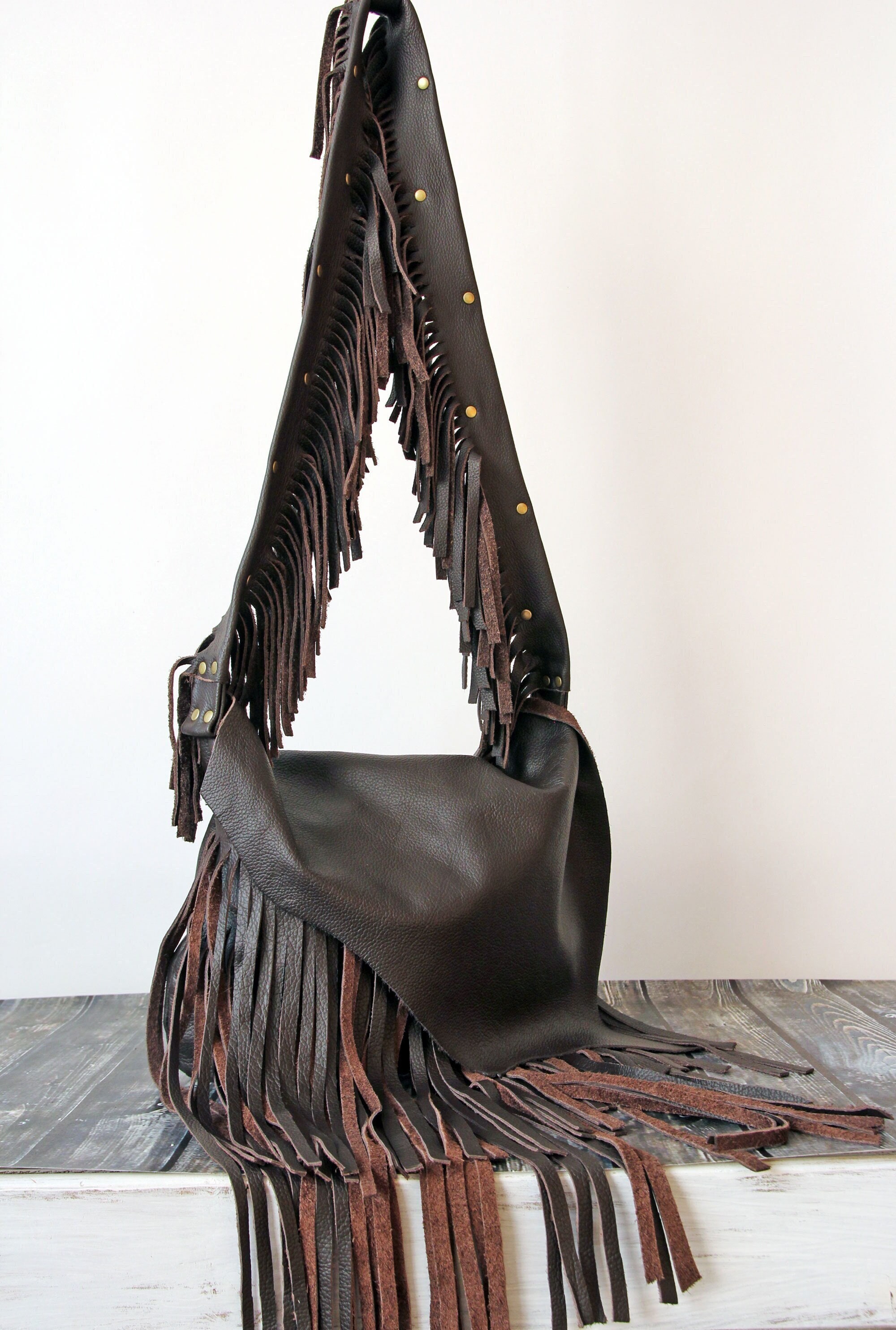 Dark Brown Boho Bag Western Fringe Purse Festival Bag Boho Etsy