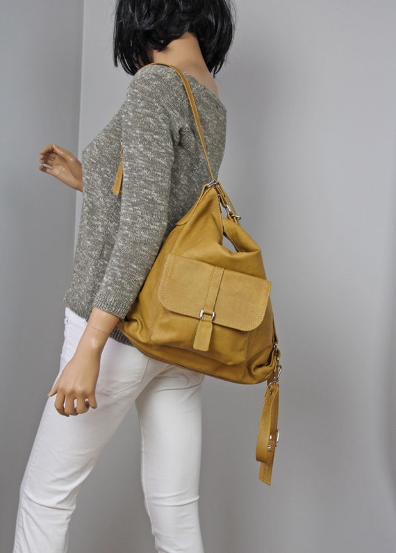 Mustard yellow backpack clearance purse