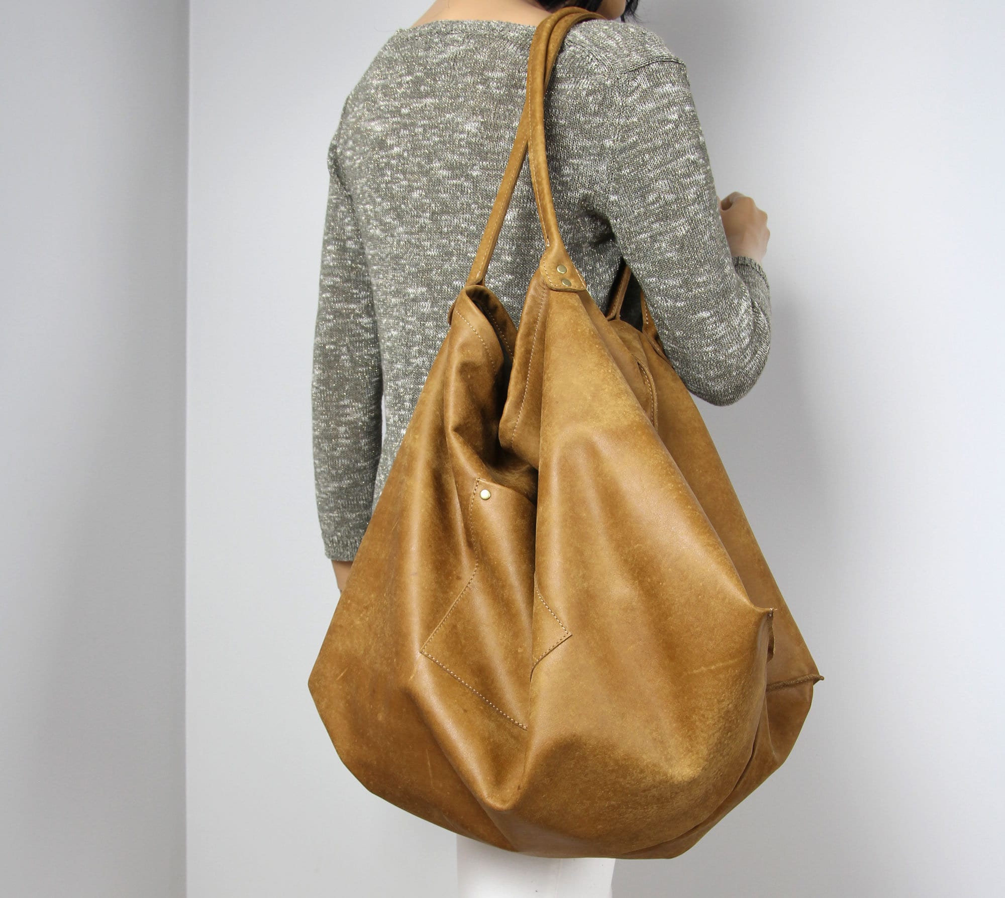 Merci Marie distressed Tote leather bag