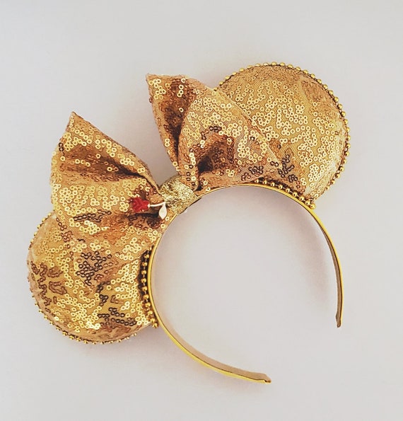 Beauty and the Beast Mouse Ears Belle Mouse Ears Gold Sequin  display picture 1